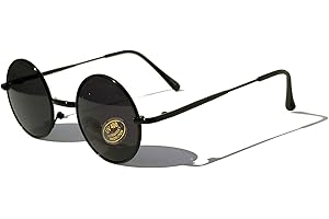 V.W.E. Kids Children Size Hippie Round Circle Lens UV400 Protection Metal Sunglasses (Age 3-12)