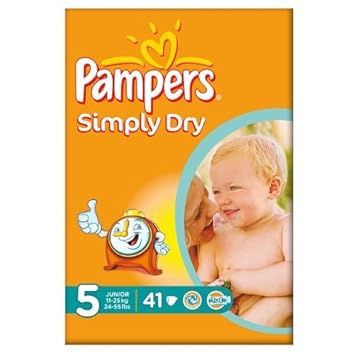 Pampers Simply Dry Größe 5 (11-25kg) Große Packung Junior 2x41 pro Packung