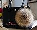 AURORA168 Fluffy Fur Pom Pom Ball Keyring / Bag Purse Charm Gold Ring, X-large - Super big brown