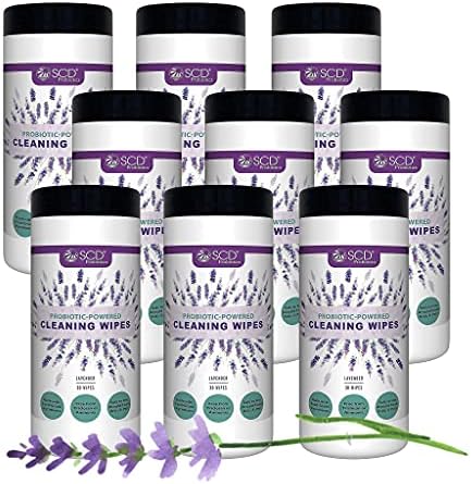 TEEM Probiotic Cleaning Wipes With Lavender Oil - 30 Count All-Natural Multi-Surface Wipes That Clean For 7 Days