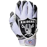 NFL Oakland Raiders Youth Receiver Gloves,White,Medium