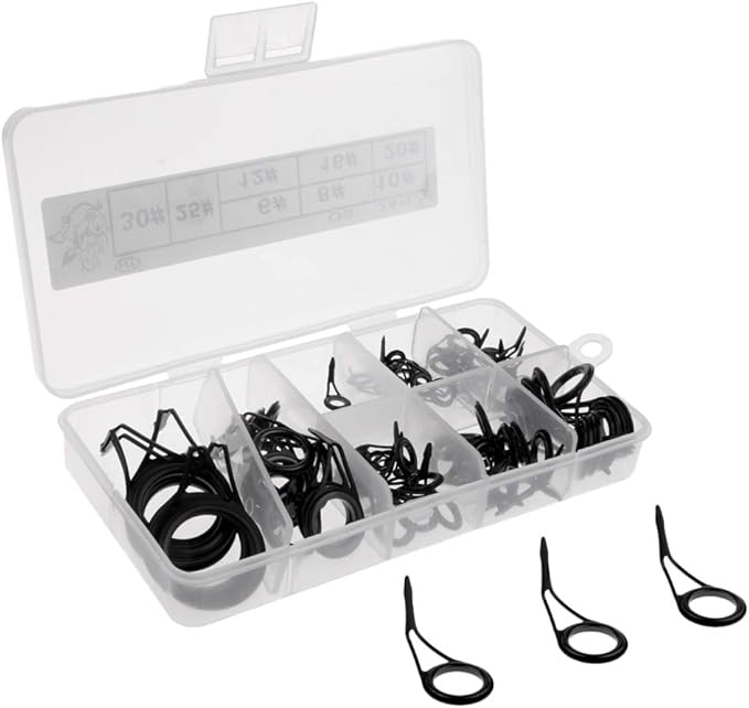 75pcs Replacement Fishing Rod Eye Rings Guides Single Leg for Spinning