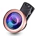 VICTONY Professional 2 in 1 Phone Lens Kit with 0.45X Super Wide Angle Lens + 12.5X Macro Lens Special 52mm Diameter Thread Lens Clip-On Cell Phone Lens Rose Gold