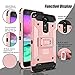 LG Stylus 3 Case, LG Stylo 3 Case, Venoro Heavy Duty Shockproof Rugged Four-Layer Full Body Protection Case Cover with Belt Swivel Clip and Kickstand for LG Stylus 3/LG Stylo 3/LG K10 Pro (Rose Gold)
