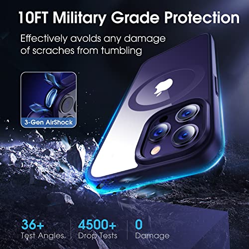 CASEKOO for iPhone 14 Pro Max Case with MagSafe Kickstand Transparent Back Compatible