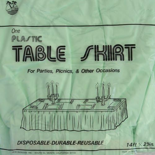 Premium Plastic 29" x 14" Table Skirt- Seafoam Mint