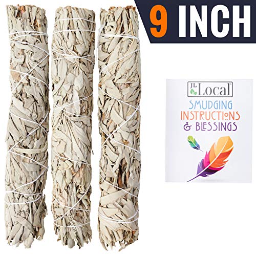 JL Local Wanderlust 9” White Sage Smudge Stick - Extra Large Smudging Wand Incense Stick for Cleansing, Purifying, Healing, Meditation, Yoga, Blessing (3 Pack) - Thumbnail 6
