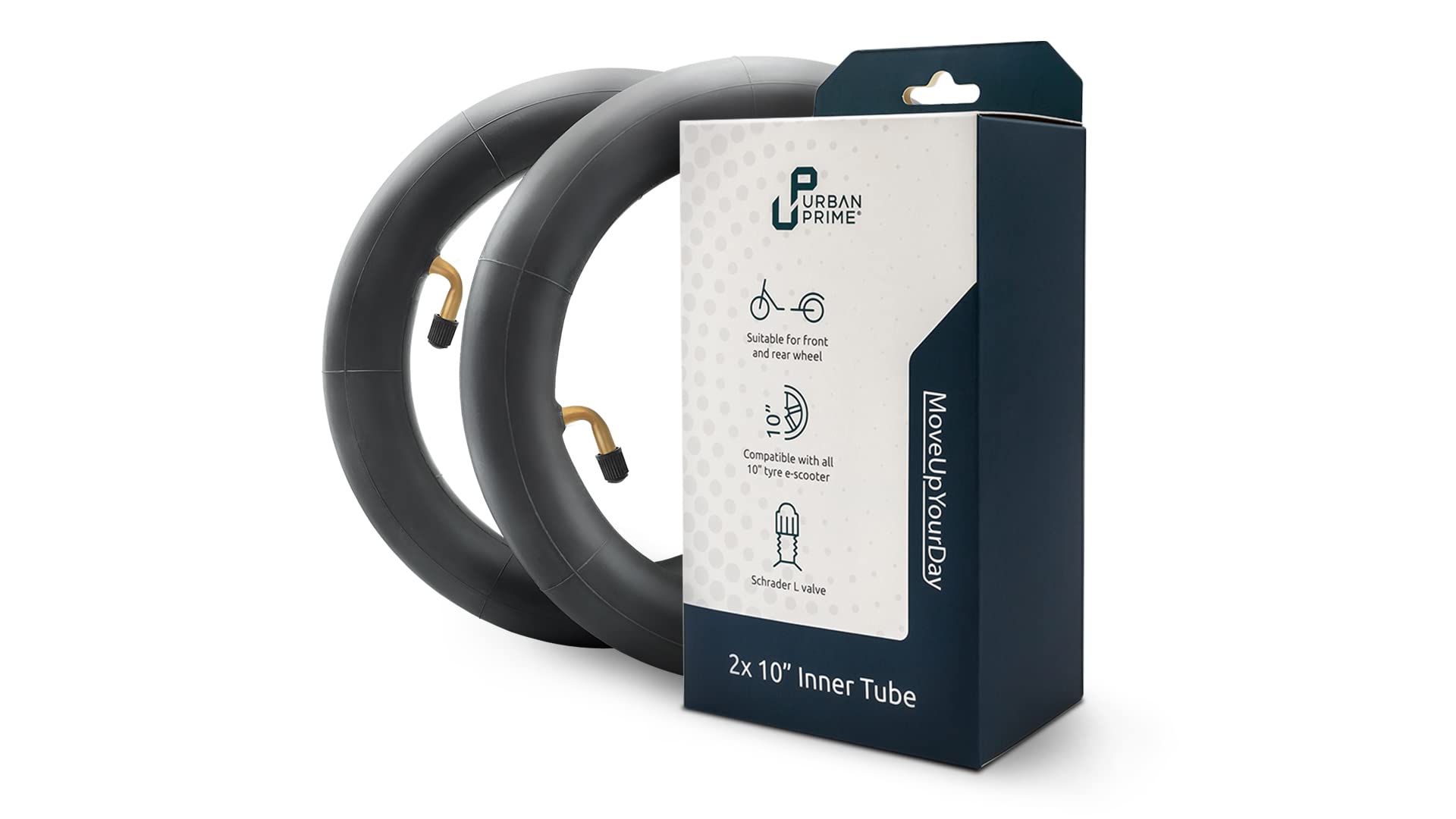Urban Prime Inner Tube 10'' X2, Air Camera Kit for Electric Scooters, 10 Inch Unisex Adult, Black