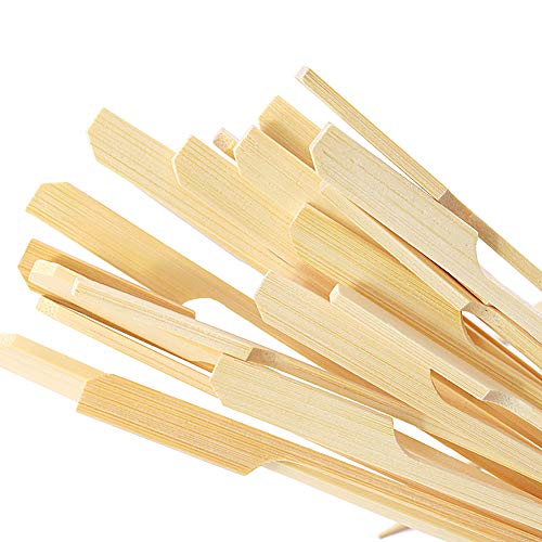 CandyHome Natural Bamboo Picks Paddle Skewers Bamboo Appetizer Skewers Food Grade Cocktail Picks, Grilling, Marshmallows, Fondue, Dessert, Fruit, Sausage and More, 7 Inch 200 Pack - Thumbnail 7