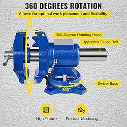 BestEquip 4" Heavy Duty Bench Vise , Double Swivel