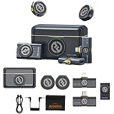 Hollyland Lark M2 Duo 2-Person Wireless Combo Microphone System (2.4 GHz, Shine Charcoal) for iPhone/Camera/Android/PC (2TX + 3RX + Charging Case)