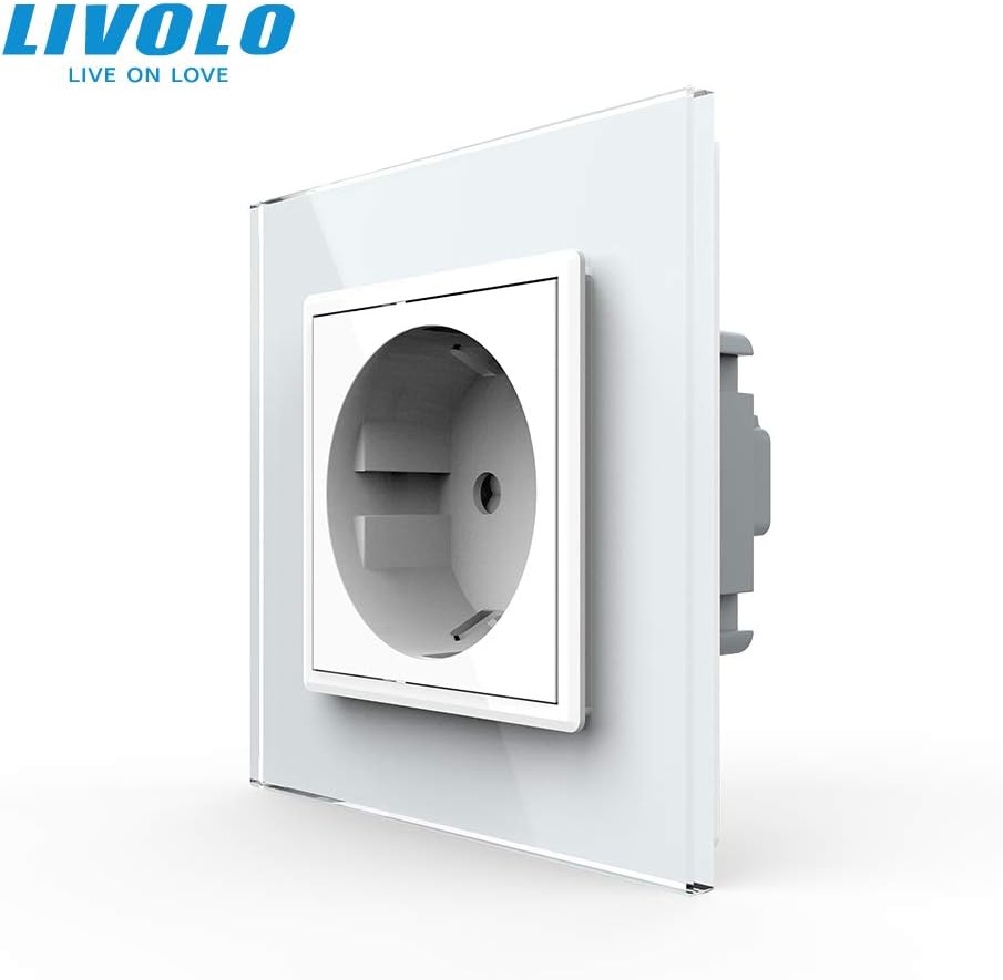 Presa Schuko LIVOLO VL-C7C1EU-13 Con Cornice In Vetro - Colore Oro