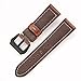 Carty Mens Watch Bands Oil Wax Calfskin Handmade Brown Leather Watch Strap 24mm Brushed Black Buckle