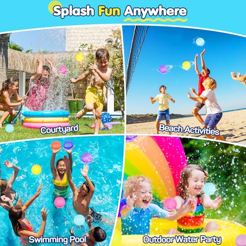 18 piezas de globos de agua magnéticos reutilizables, bolas de agua rellenables y autosellantes con bolsa de malla, juguetes de silicona suave para niños y adultos en piscinas al aire libre