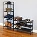 Seville Classics Resin Slat Tower Shelving, 4-Tier (Espresso)