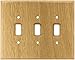 Brainerd 126430 Wood Square Triple Toggle Switch Wall Plate / Switch Plate / Cover, Medium Oak