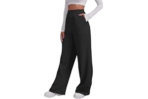 Wide Leg Sweatpants for Women Long Elastic Waist Track Pants Loose Cozy Baggy Joggers with Pockets