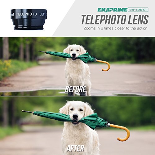 Cell Phone Camera Zoom Lens Kit - HD 5-in-1 Telephoto, Wide Angle, Fish Eye, Macro & CPL Polarizer, Clip-on, for Apple iPhone, Samsung & Other Smartphones - Thumbnail 7
