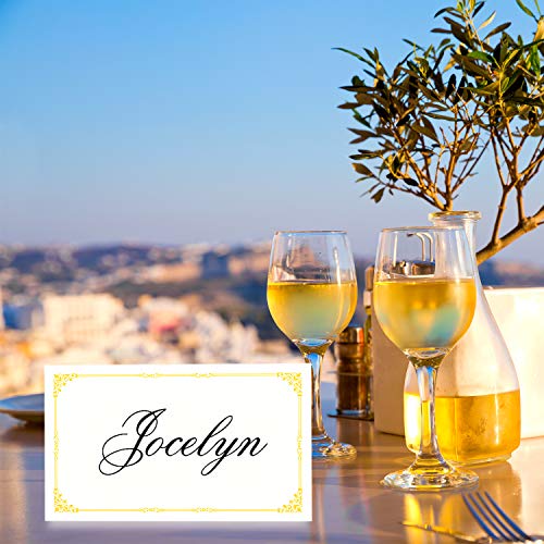 Pack of 120 Place Cards Table Tent Cards, for Name, Seating, Table Number, Food Labels, Perfect for Weddings, Banquets, Natural Brown, 2.3 x 4 Inches