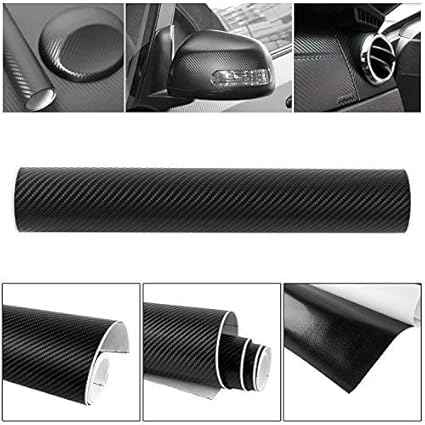 Topwill 4D Carbon Folie, 4D Autofolie Carbon Hochglanz Vinyl Auto Folie Car Wrapping Folie 0,19mm Autofolie (30 x 200 cm) Sch