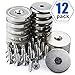 Neodymium Cup Magnets with 90 LBS Pull Capacity Each - Dia 1.26" - w/Matching Strikers and Screws - Strongest Round Base Magnets primary