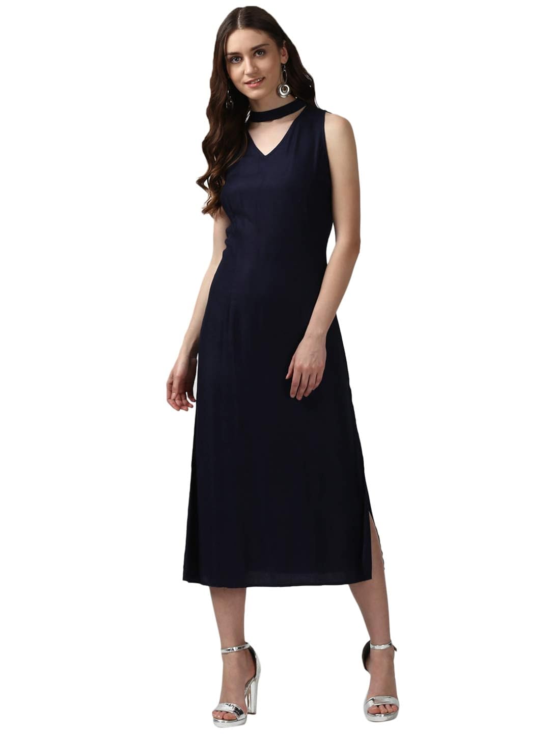 navy blue sheath