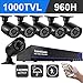 ISEEUSEE 8 Channel 960H DVR Home Video Surveillance System With HDMI Ouput 6pcs 720P Weatherproof Night Vision Outdoor Security Cameras With No HDD
