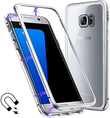 Samsung Galaxy S7 Edge Case,RedHoney Upgrade Magnetic Cell Phone Case, Ultra-Thin Magnetic Adsorption, Back Tempered Glass Samsung Galaxy S7 Edge