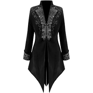 Apocrypha Mens Vampire Tailcoat Jacket Victorian Steampunk Costume | Gothic frock coat for masquerade, cosplay and Halloween