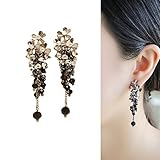 CIShop Elegant Flower Crystal Beads Dangle Chandelier Earrings For Women