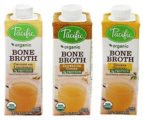 Pacific Organic Bone Broth, Chicken Only, 8 FL. OZ. Variety 3-Pack