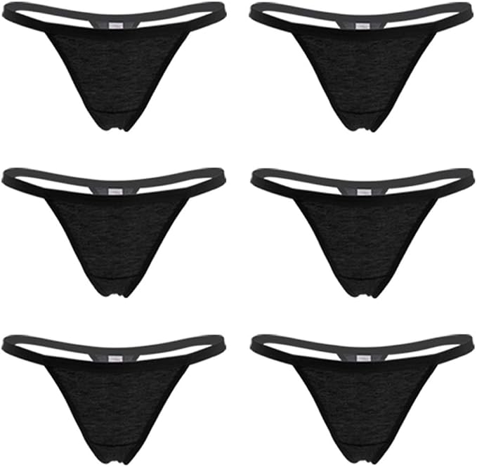 black cotton thongs