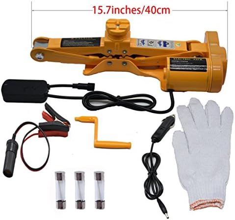 TTAM 12V DC 2.5T(5500lb) Fully Automatic Electric Scissor Car Jack Tire Wheel Repair Changing Kit