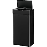 AthLike Sensor Trash Can, Touchless Motion Sensor Trash Bin, Smart Automatic Garbage Can with Soft-Close Lid, Bag Retainer Ring and Display Light,for Kitchen,Living Room Office (Black, 18.5 Gal)