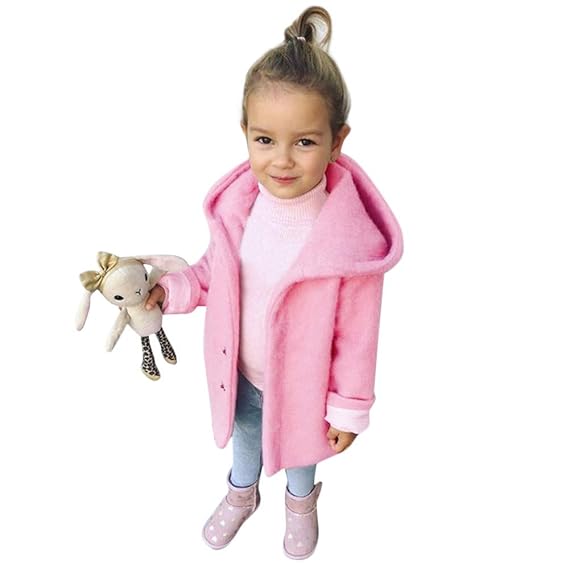 Zhen+ Baby Mädchen Winter Mantel Wollbluse Parka für 0-3 Jahre Mädchen Outwear Knopf Jacke Einfarbige Outdoor Warme Coat Wint