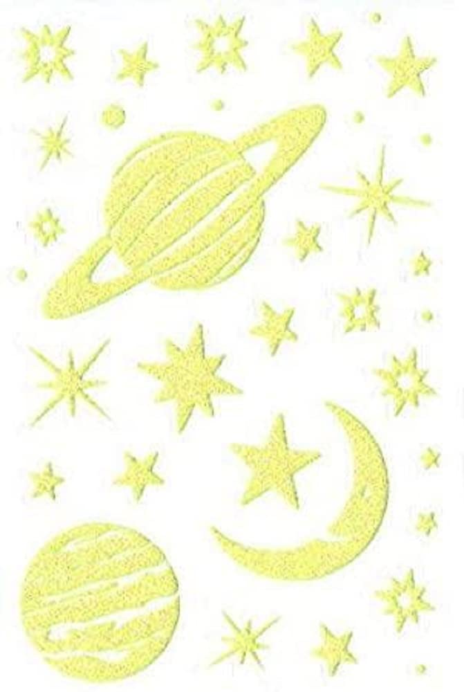 Maildor AE154C - Phospho'Stick STICKERS - 10 sheets 10.5x16 cm - SHINING IN THE NIGHT - PLANETS (680 stickers) - Children's Creative and Leisure Activity - DIY