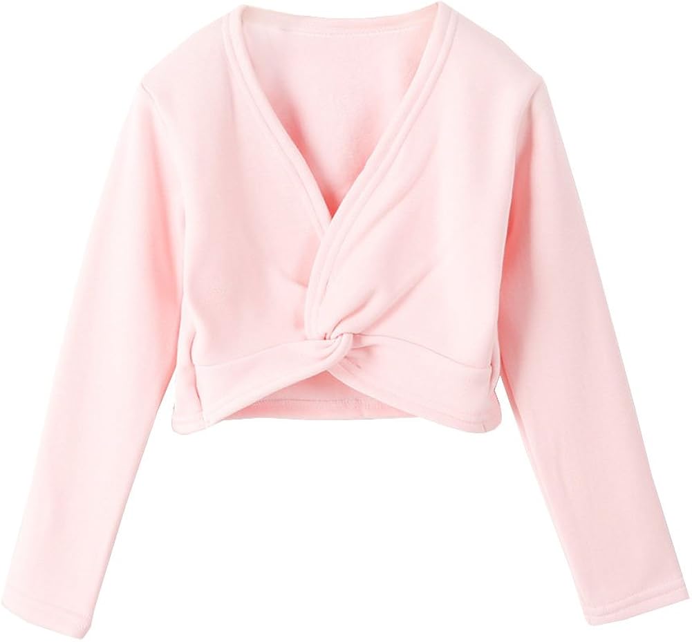 Lisianthus Girls' Classic Thick Ballet Long Sleeve Wrap Top: Clothing