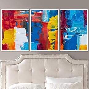 signwin 3 Piece Framed Canvas Wall Art Abstract...