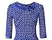 MUXXN Women's 1950s Rockabilly 3/4 Sleeve Swing Vintage Dress (S, Blue Dot)