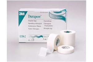 3M Healthcare Durapore Silk-Like Cloth Surgical Tape 2" x 10 yds, Hypoallergenic Adhesive, Water Resistant, Latex-Free (Roll of 1 Each)