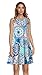 Demetory Women's Summer Sleeveless Tribal Print Plus Size Bohemian Swing Dress with Pocket (Light Blue 2, XX-Large)
