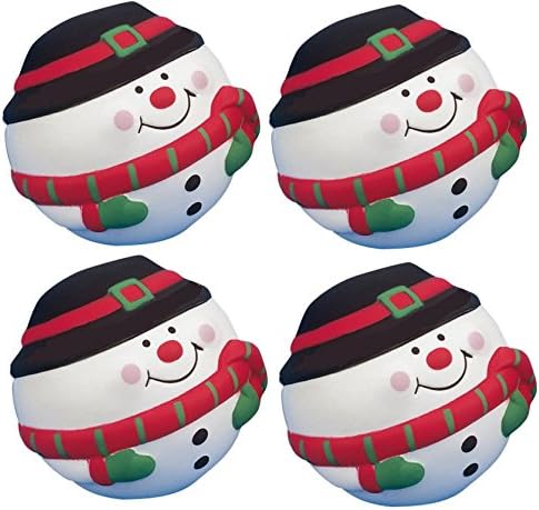 4 x Snowman Stress Balls - Stocking Fillers for Children, Small, Party Bag Fillers For Kids, Fidget Toys Pack