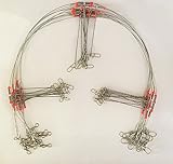 Muzata 10PCS Fishing Rigs Wire Leader Trace with Snap