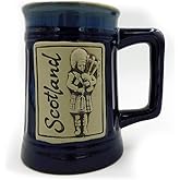 Glen Appin Stoneware Beer Mug Scotland Pottery Steins 20.3oz (600 ml) (Piper - Blue)