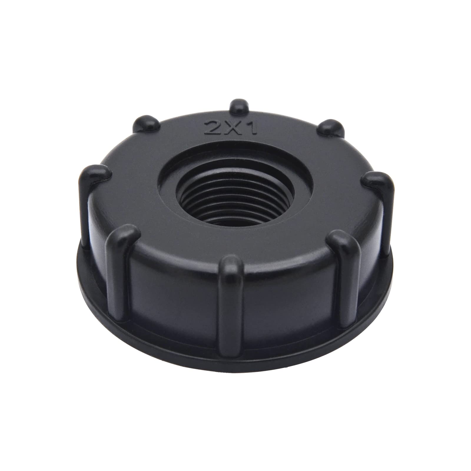 IBC Tank Fitting Valve Connector 1 inch Leak-Proof IBC Tank Adapter Female Threaded Straight Connector Water Tank Tap Replacement Valve Parts for Home Garden (S60*6,Black)