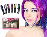 Hair Chalk- 6 COUNT - Vibrant, Long Lasting Temporary Shimmer Hair Color Cream by Pinky Petals (Shimmer)