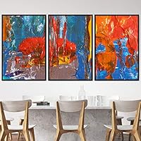 3 Piece Framed Canvas Wall Art Abstract Colorful Pictures Canvas Prints Home Artwork Decoration for Living Room,Bedroom - 16