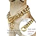 19 mm Dog Collar 18K Gold Heavy Duty Stainless Steel Dog Luxury Training Collar Cuban Link with Durable Clasp Necklace Chain (Gold, 26inch(for 23.6“~25.5