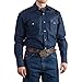 Wrangler Men's Authentic Cowboy Cut Work Western Long-Sleeve Firm Finish Shirt, Rigid Indigo Denim, XX-Large