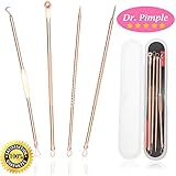DR. PIMPLE Rose Gold Pimple Extractor Kit Blackhead Remover Pimple Popper Extractor Tool Best Acne Removal Kit - Treatment for Blemish,Whitehead Popping, Zit Removing for Risk Free Nose Face with case